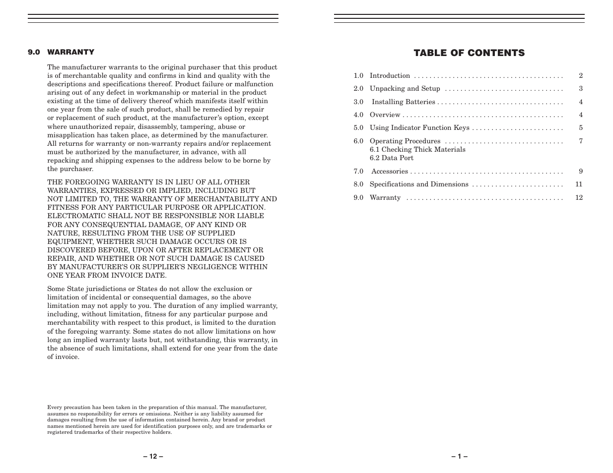 Checkline MTG User Manual | 7 pages