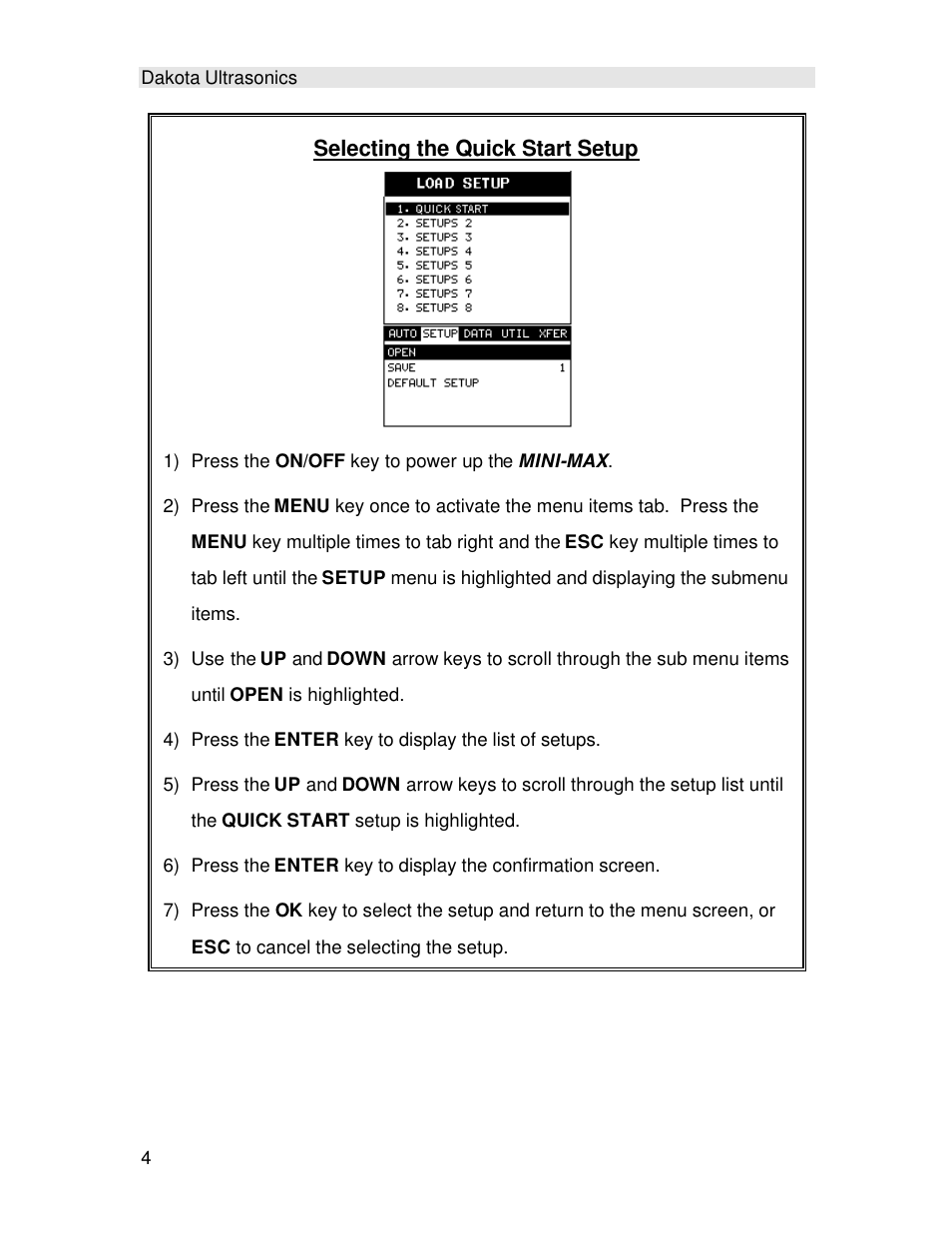 Selecting the quick start setup | Checkline TI-MINIMAX User Manual | Page 10 / 181