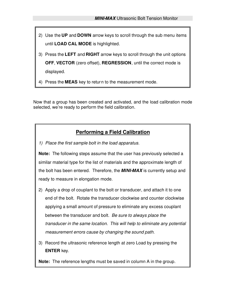 Performing a field calibration | Checkline TI-MINIMAX User Manual | Page 115 / 181