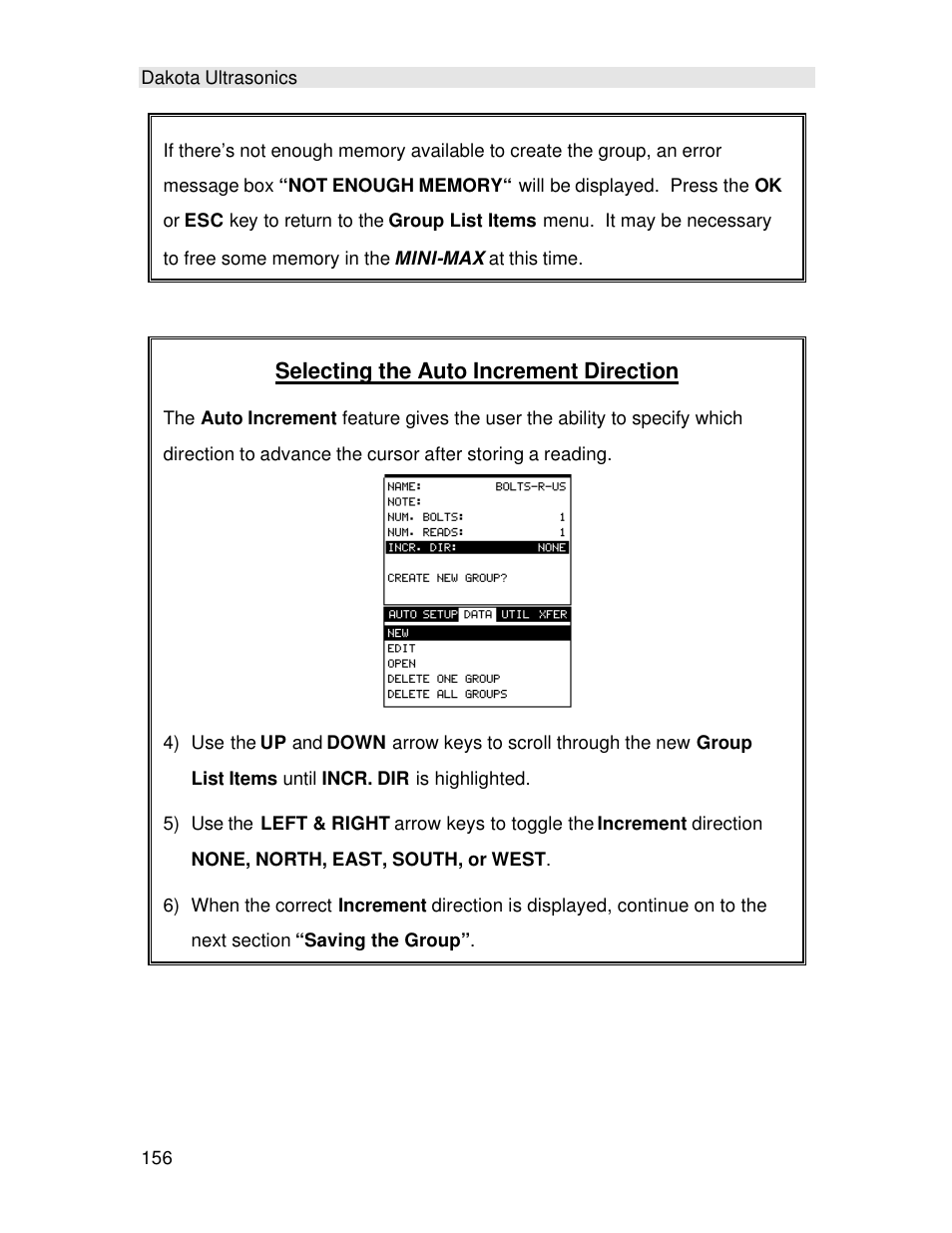 Selecting the auto increment direction | Checkline TI-MINIMAX User Manual | Page 162 / 181