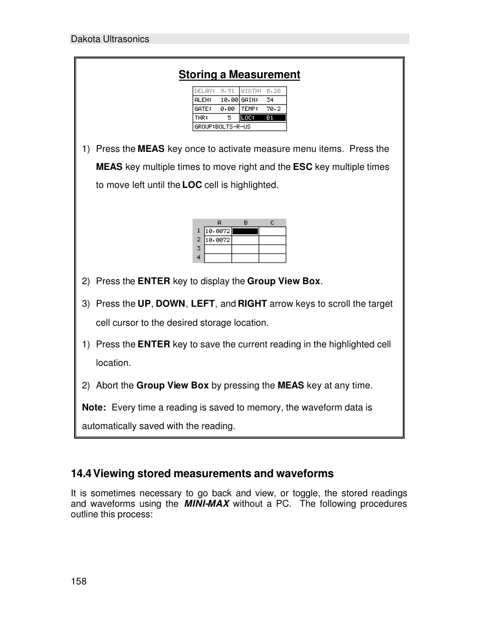 Storing a measurement, 4 viewing stored measurements and waveforms | Checkline TI-MINIMAX User Manual | Page 164 / 181