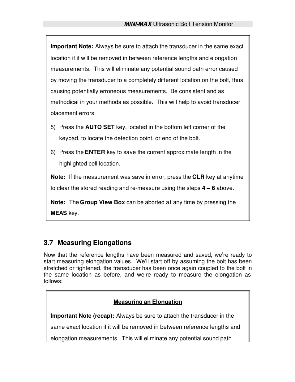 7 measuring elongations | Checkline TI-MINIMAX User Manual | Page 23 / 181