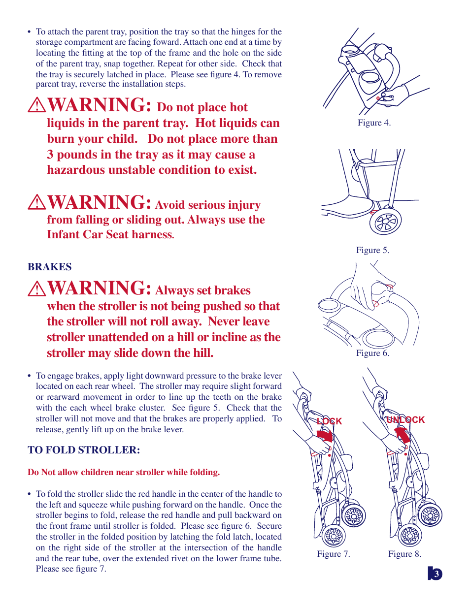 Warning | Baby Trend SNAP N GO 1305 User Manual | Page 4 / 5