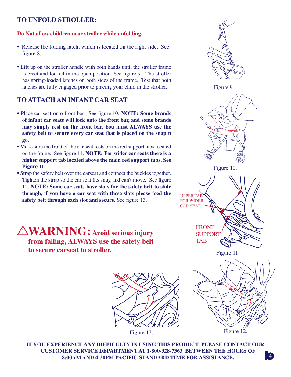 Warning | Baby Trend SNAP N GO 1305 User Manual | Page 5 / 5
