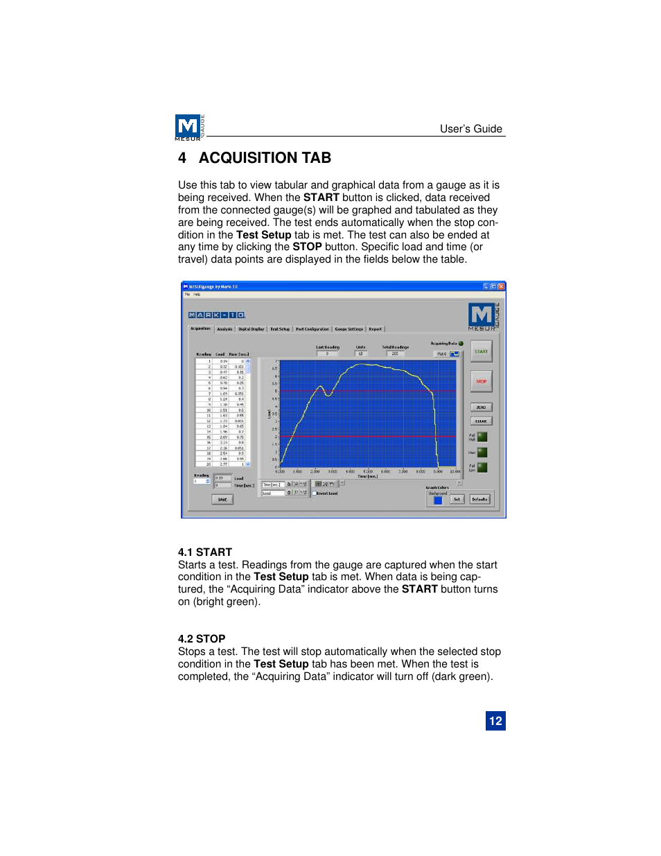 4 acquisition tab | Checkline MESURgauge User Manual | Page 13 / 32