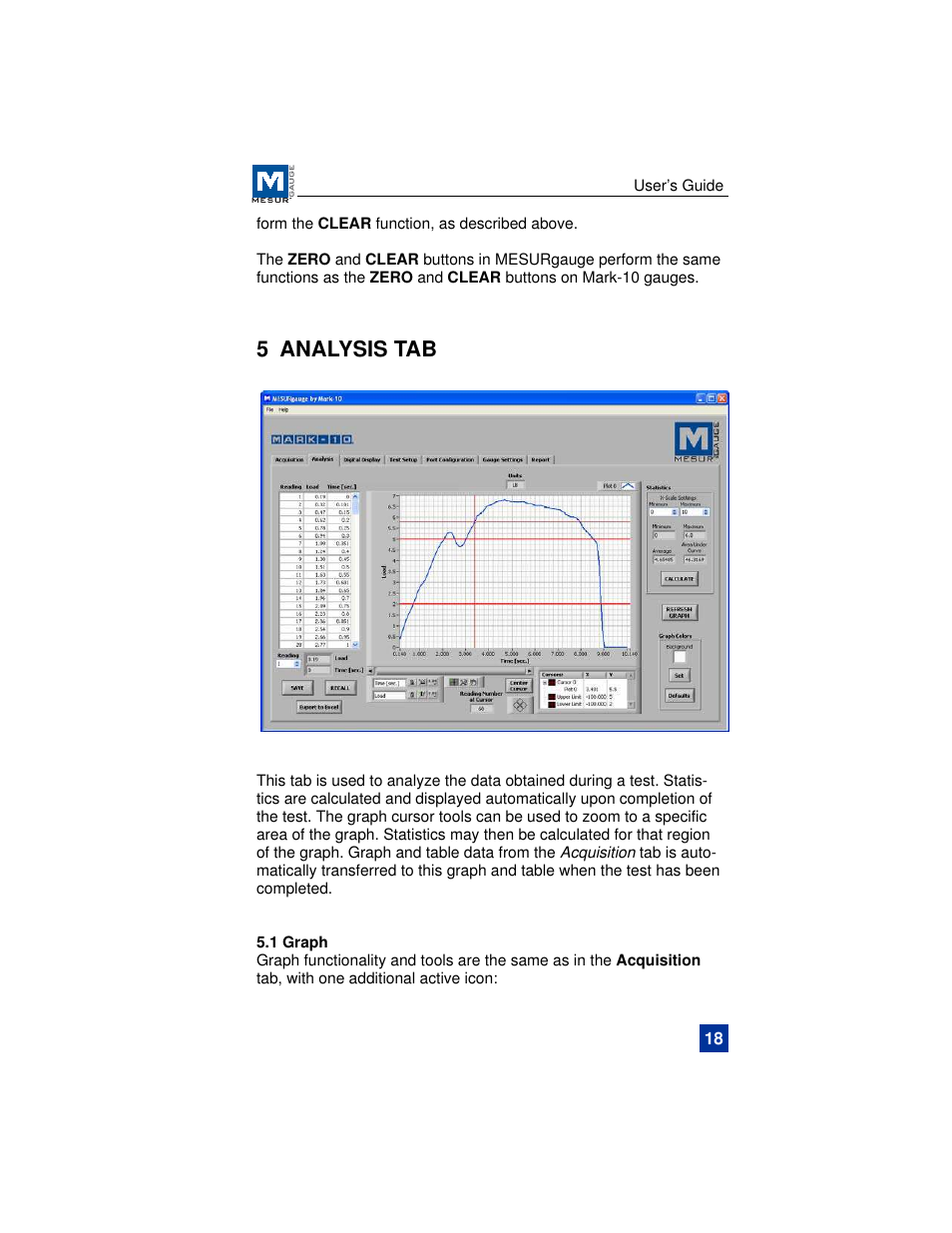 5 analysis tab | Checkline MESURgauge User Manual | Page 19 / 32