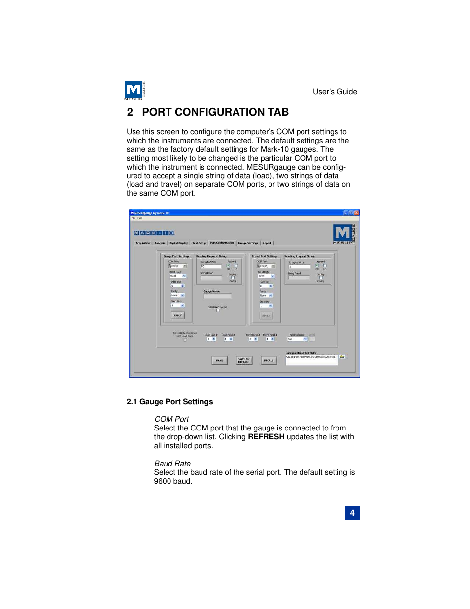 2 port configuration tab | Checkline MESURgauge User Manual | Page 5 / 32