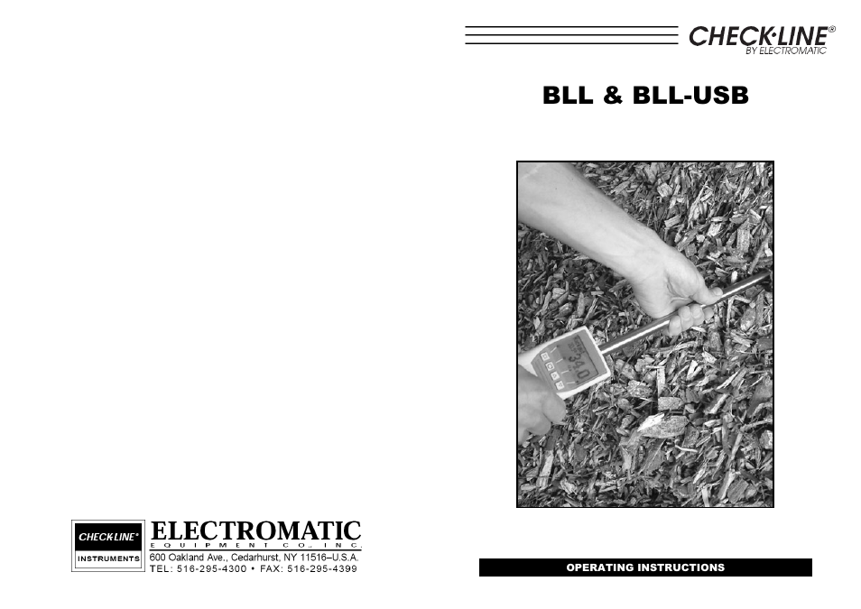 Bll & bll-usb, Wood chip moisture meter | Checkline BLL User Manual | Page 9 / 9