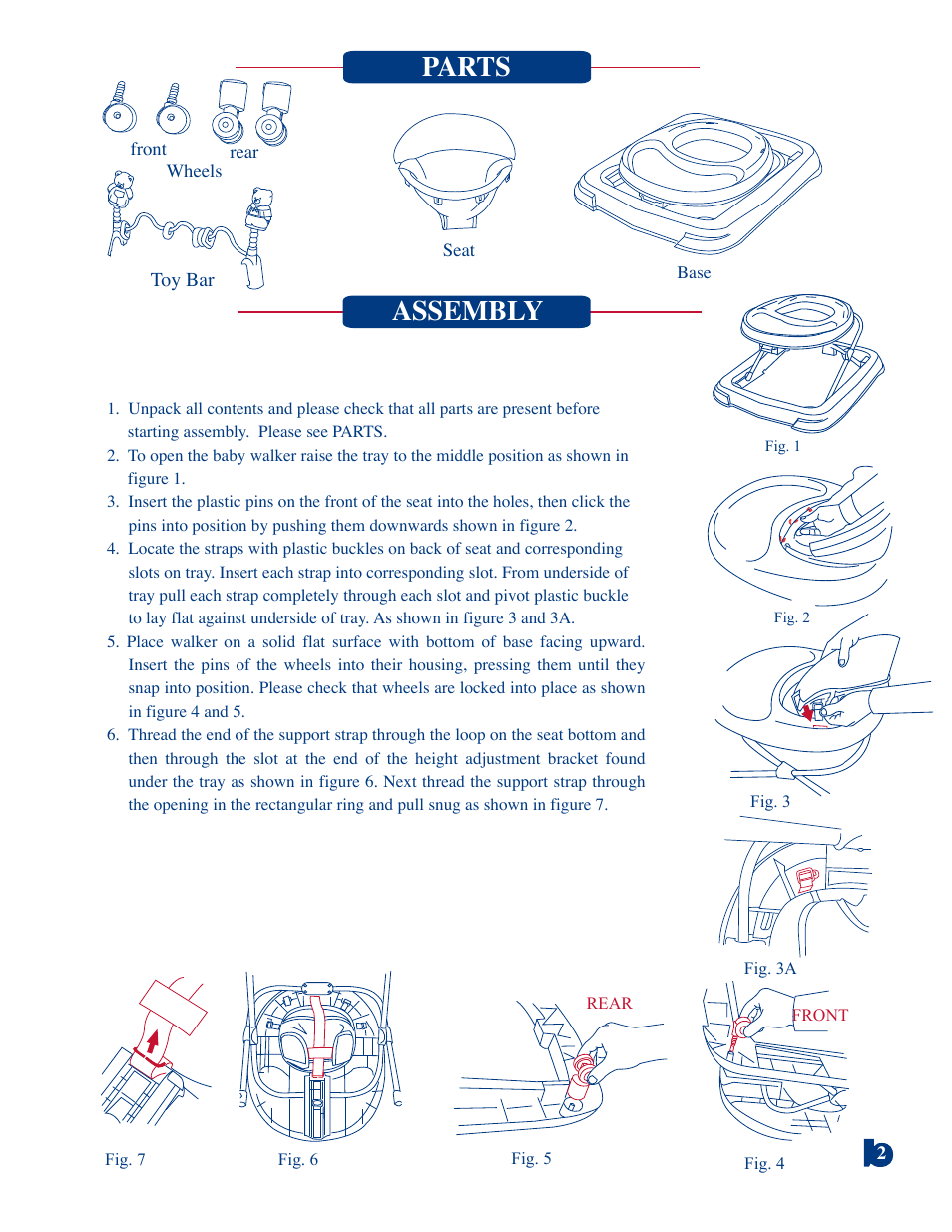 Assembly parts | Baby Trend Walker WK37 User Manual | Page 3 / 4