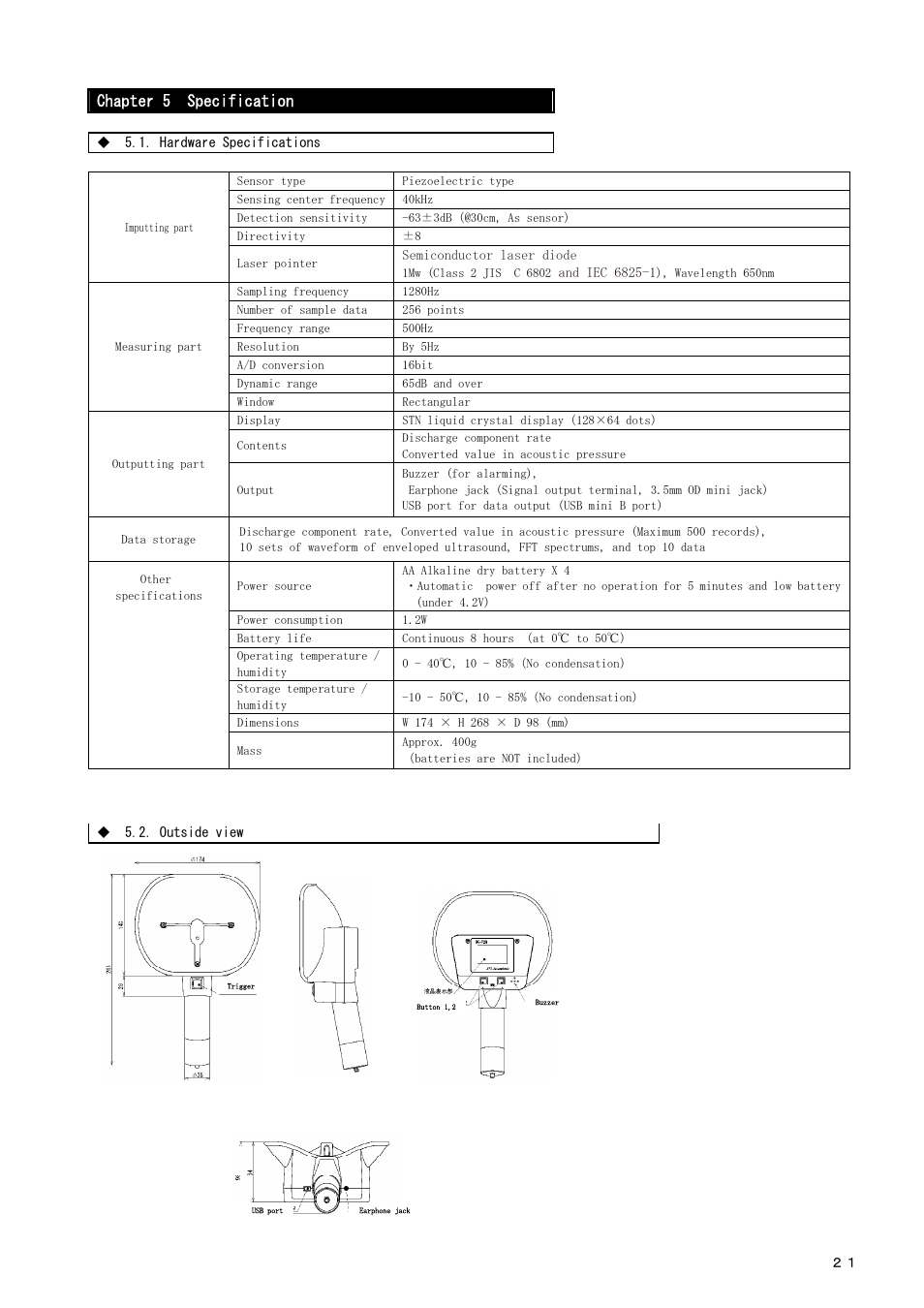Hapter 5 ８pe“ifi“ation | Checkline MK-720 User Manual | Page 31 / 32