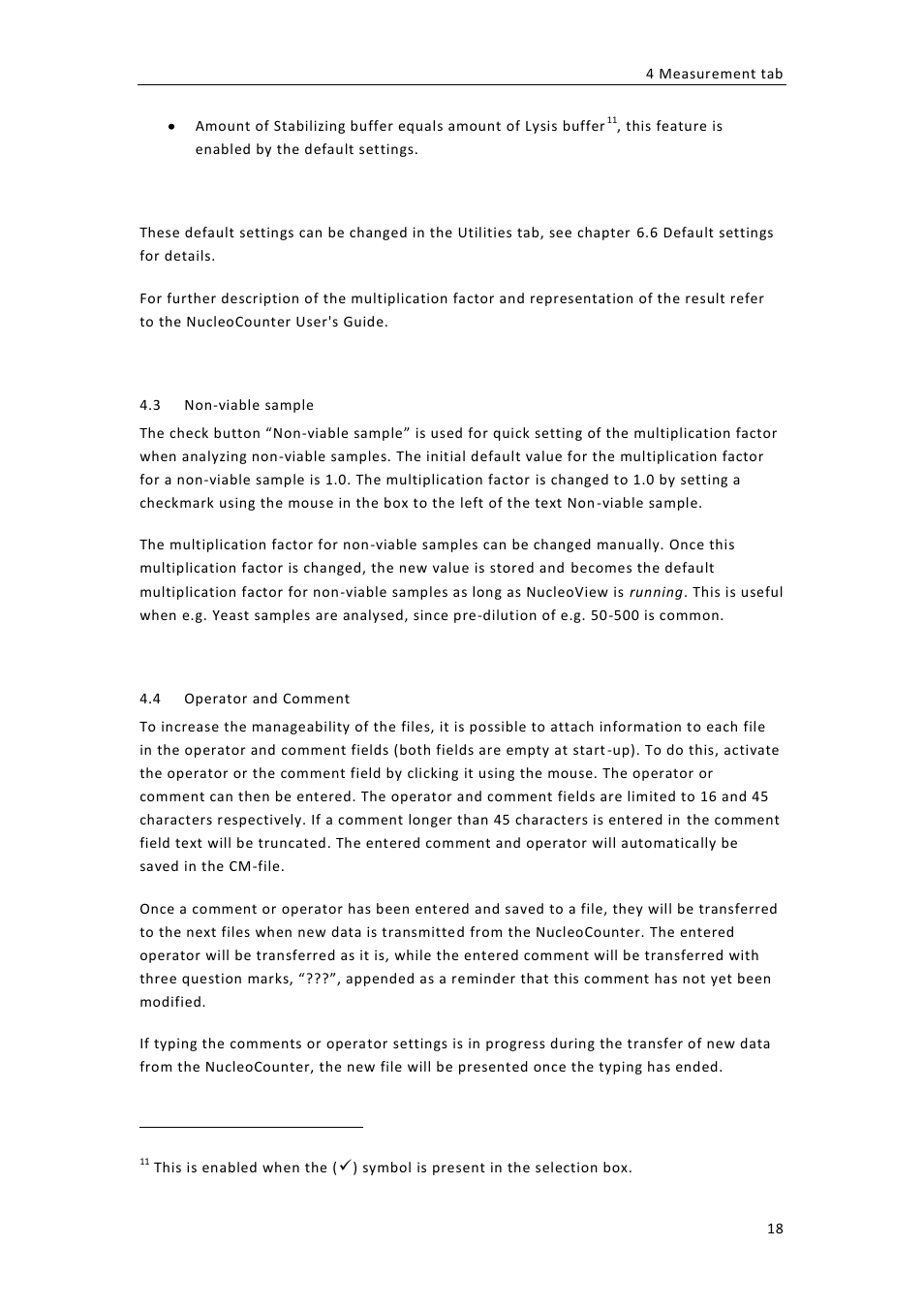 Viable sample, Perator and, Omment | ChemoMetec NC-100 User Manual | Page 28 / 76