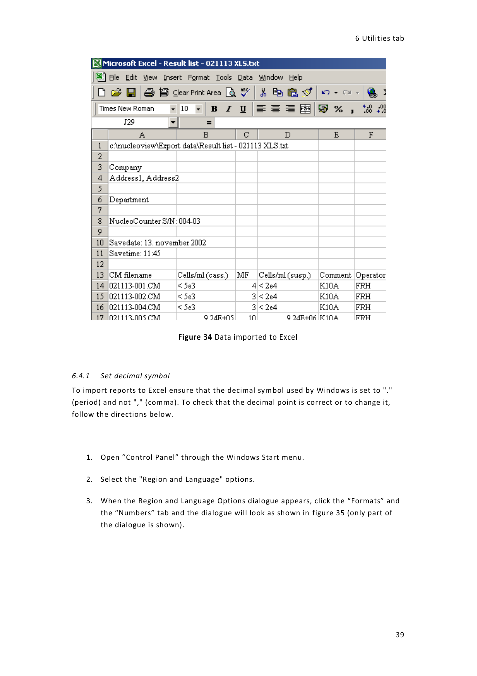 Set decimal symbol | ChemoMetec NC-100 User Manual | Page 49 / 76