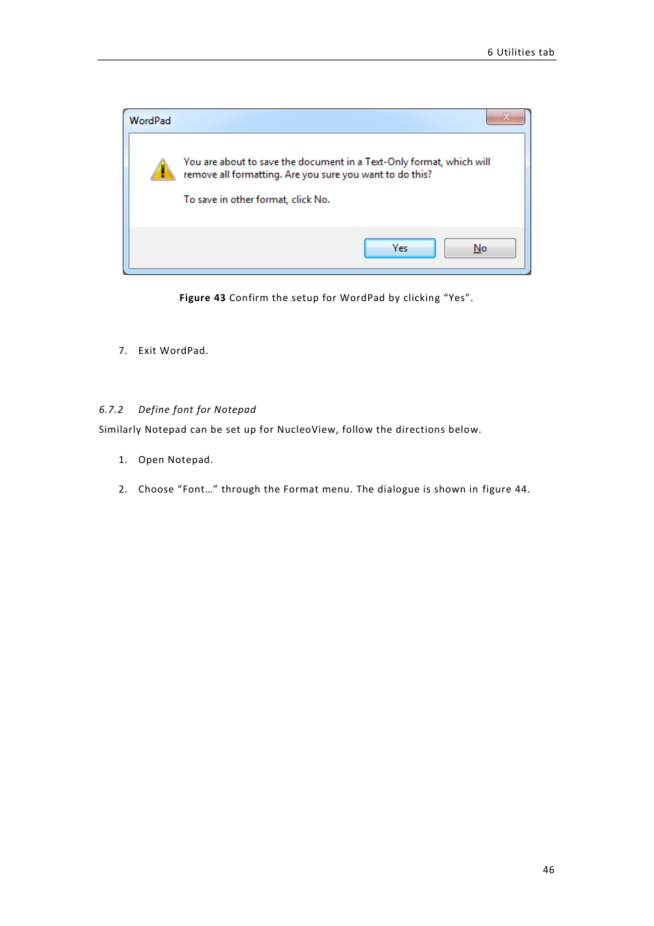 Define font for notepad | ChemoMetec NC-100 User Manual | Page 56 / 76