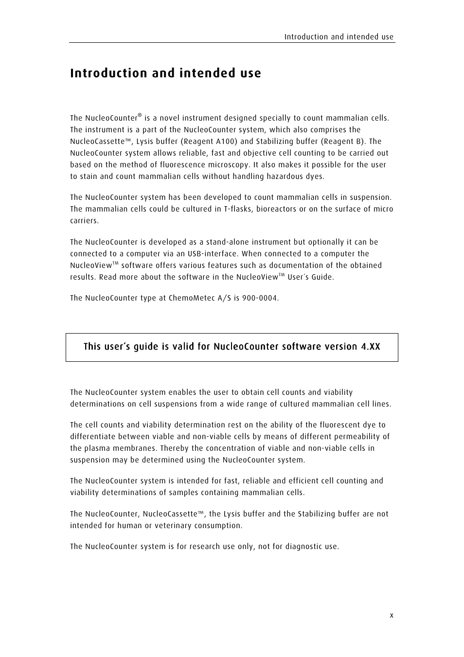 Introduction and intended use | ChemoMetec NC-100 User Manual | Page 11 / 68