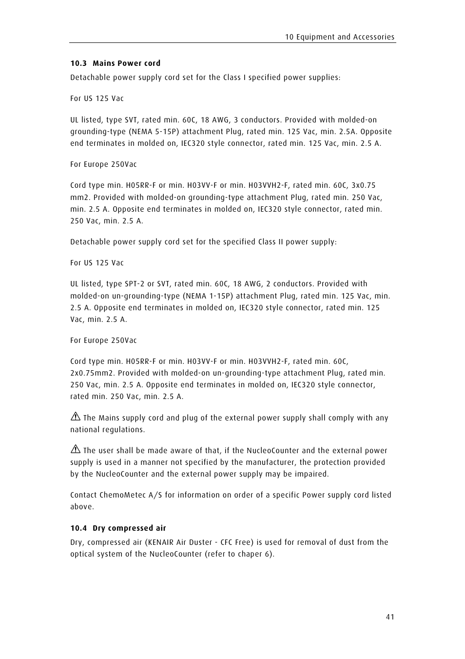 ChemoMetec NC-100 User Manual | Page 57 / 68