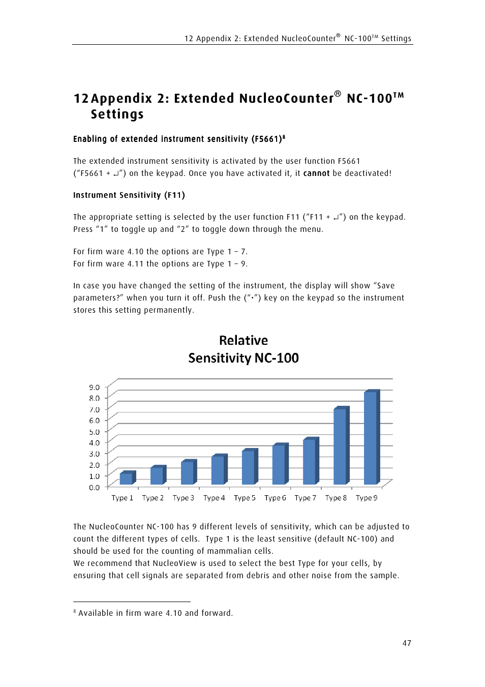 12 appendix 2: extended nucleocounter, Nc-100, Settings | ChemoMetec NC-100 User Manual | Page 63 / 68
