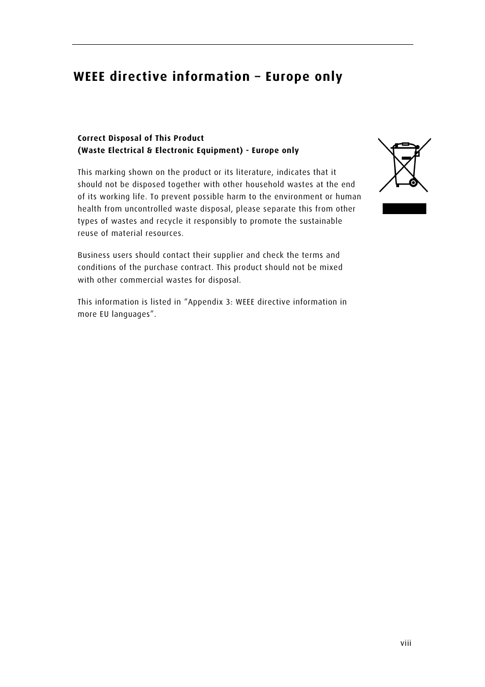 Weee directive information – europe only | ChemoMetec NC-100 User Manual | Page 9 / 68