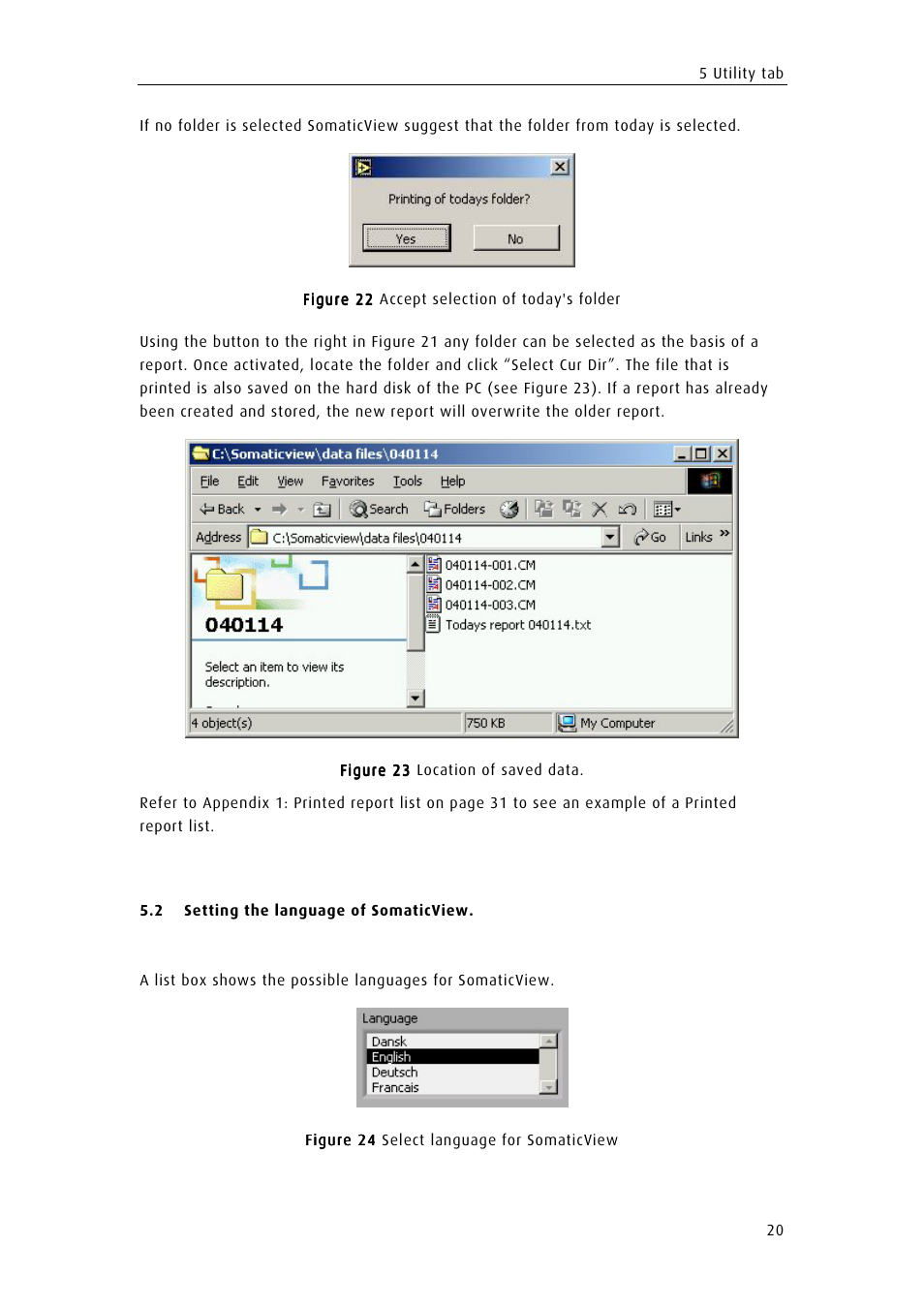 Setting the language of somaticview, Etting the language of, Omatic | ChemoMetec SCC-100 User Manual | Page 30 / 43