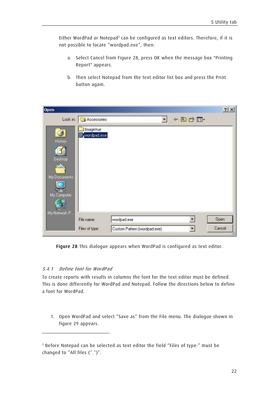 Define font for wordpad | ChemoMetec SCC-100 User Manual | Page 32 / 43