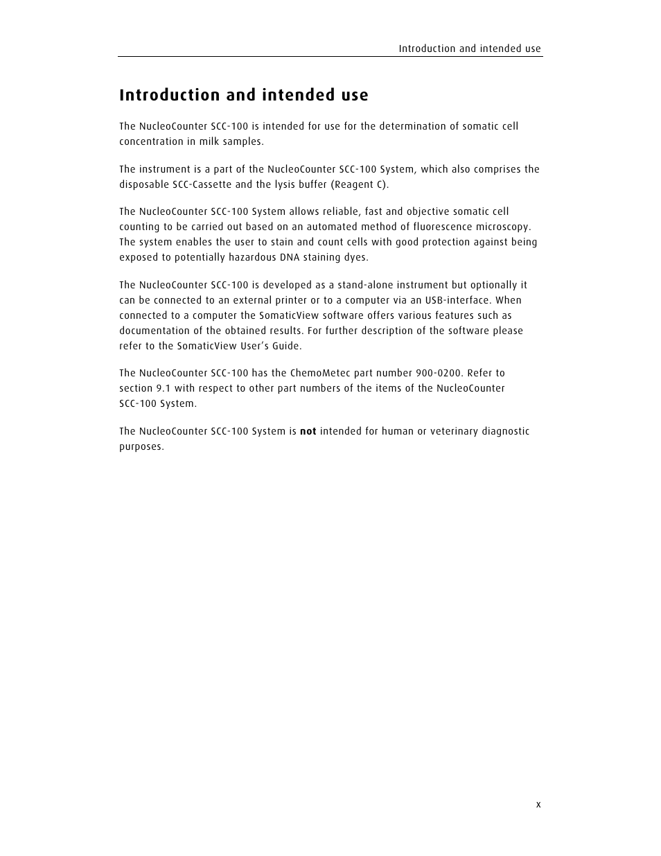Introduction and intended use | ChemoMetec SCC-100 User Manual | Page 11 / 56