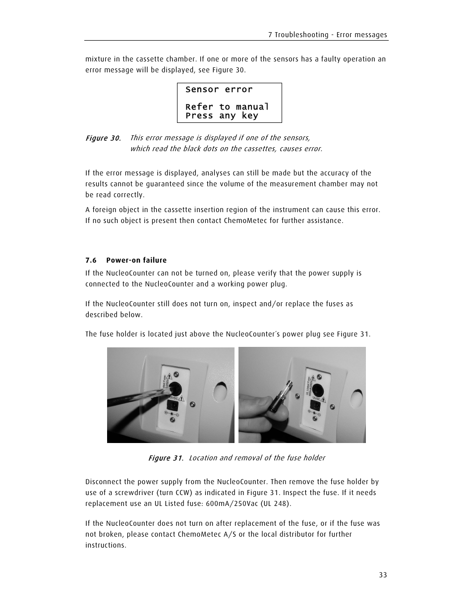 ChemoMetec SCC-100 User Manual | Page 45 / 56