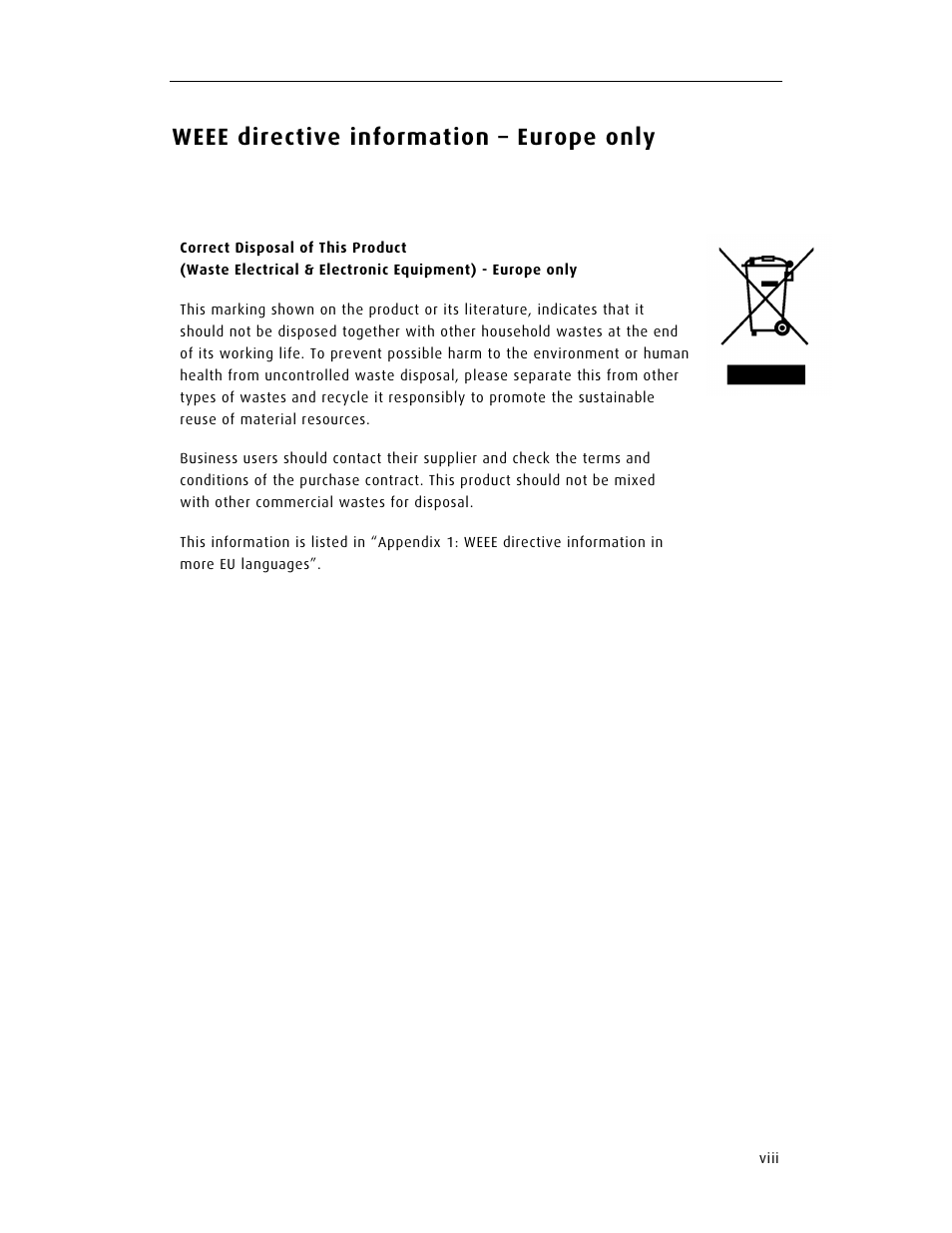 Weee directive information – europe only | ChemoMetec SCC-100 User Manual | Page 9 / 56