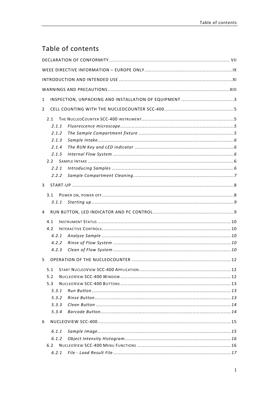 Table!of!contents | ChemoMetec SCC-400 User Manual | Page 15 / 51