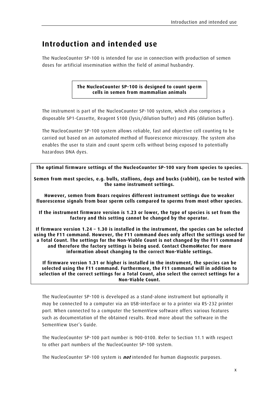 Introduction and intended use | ChemoMetec SP-100 User Manual | Page 11 / 78