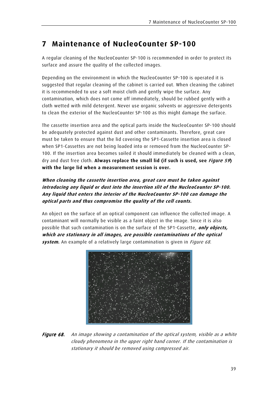 7 maintenance of nucleocounter sp-100 | ChemoMetec SP-100 User Manual | Page 57 / 78