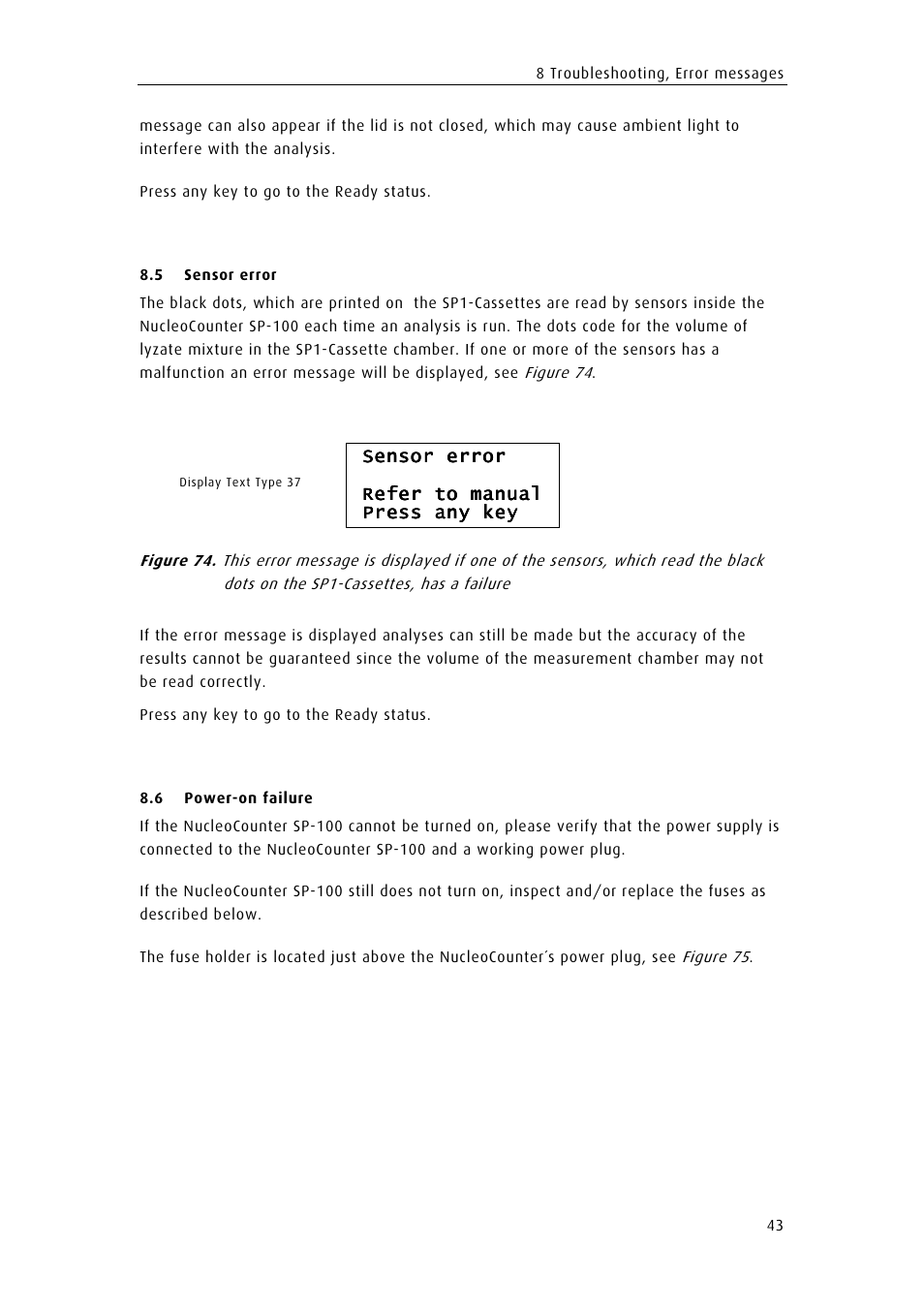 ChemoMetec SP-100 User Manual | Page 61 / 78