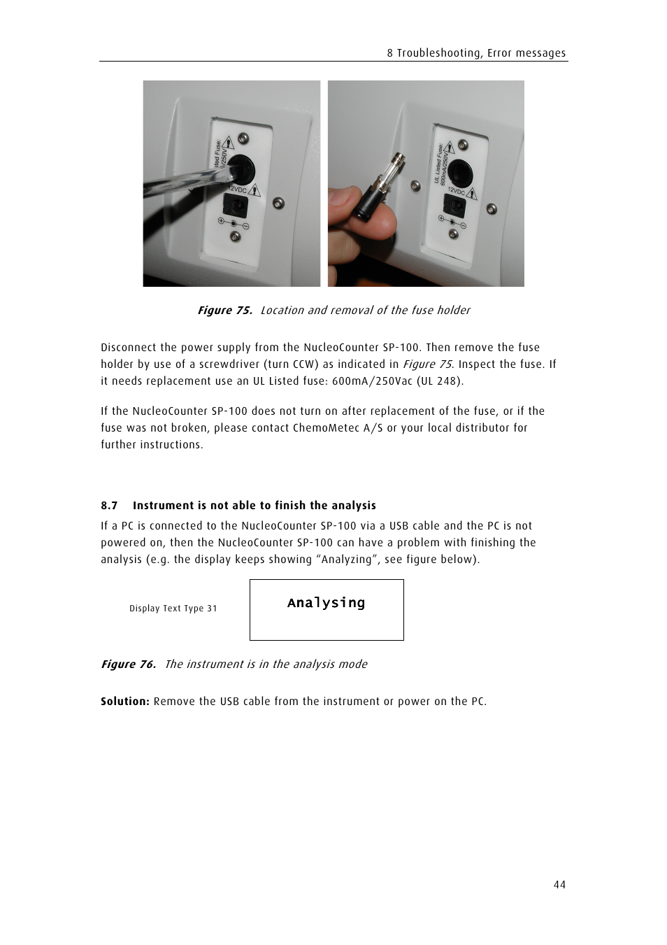 ChemoMetec SP-100 User Manual | Page 62 / 78