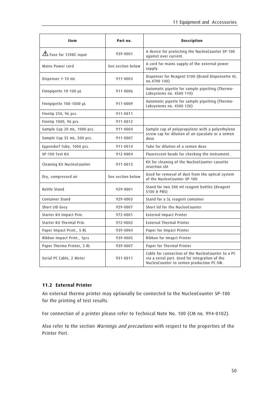 Warnings and precautions | ChemoMetec SP-100 User Manual | Page 68 / 78