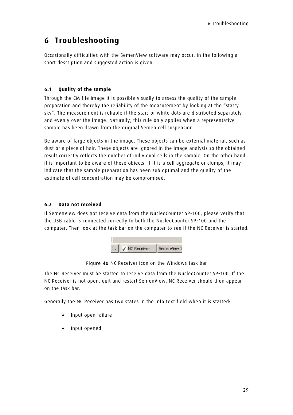 6 troubleshooting | ChemoMetec SP-100 User Manual | Page 39 / 61