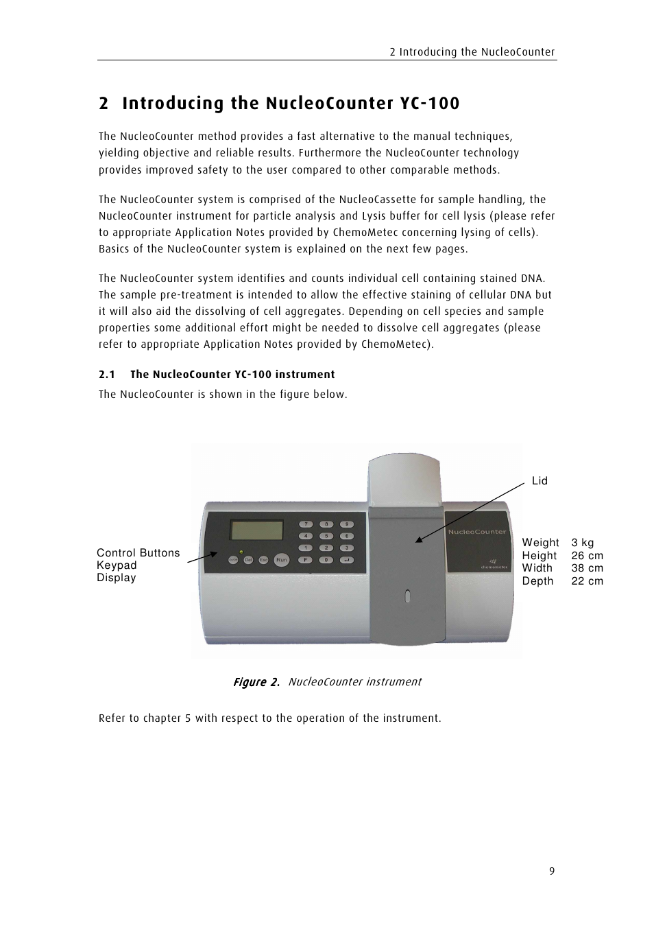 2 introducing the nucleocounter yc-100 | ChemoMetec YC-100 User Manual | Page 21 / 60