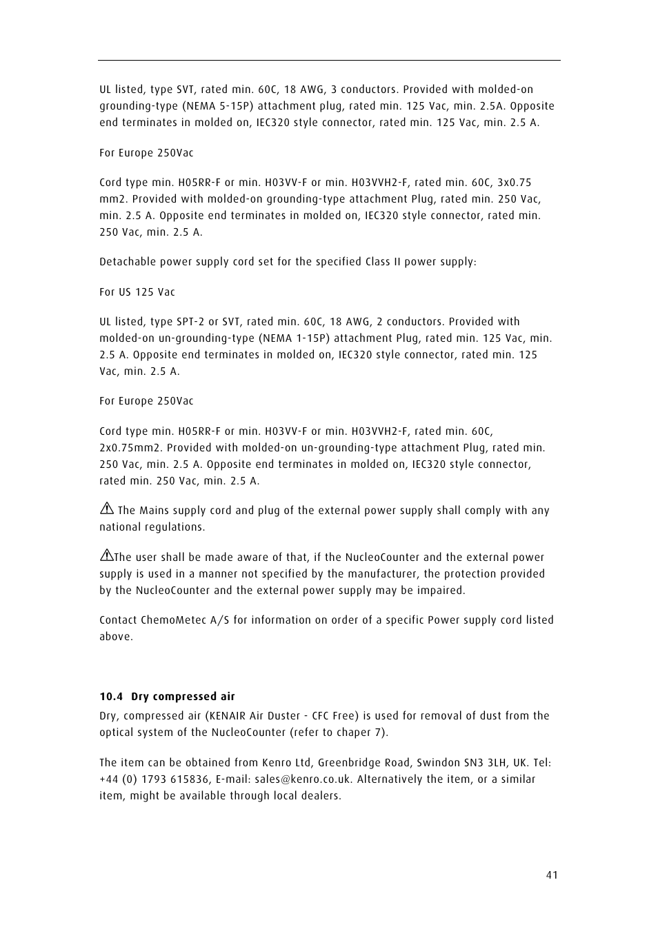 ChemoMetec YC-100 User Manual | Page 53 / 60