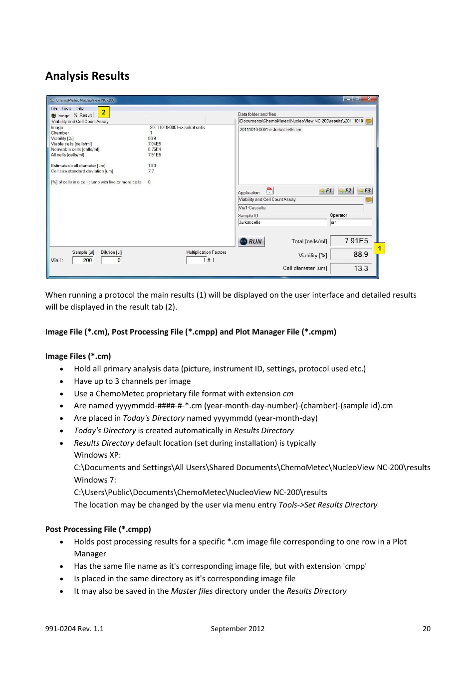 Analysis results | ChemoMetec NC-200 User Manual | Page 20 / 47