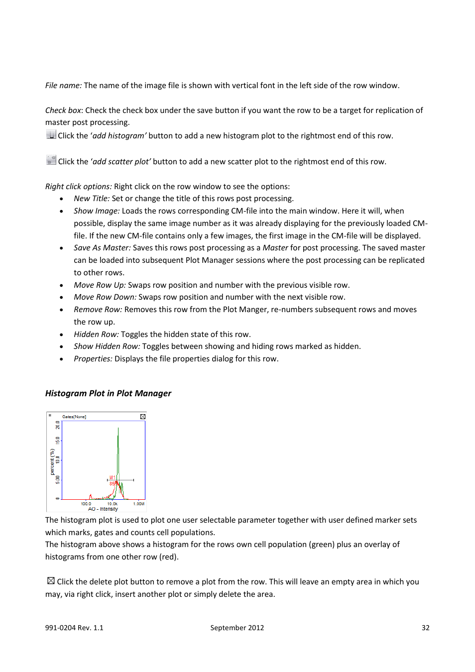 Histogram plot in plot manager | ChemoMetec NC-200 User Manual | Page 32 / 47