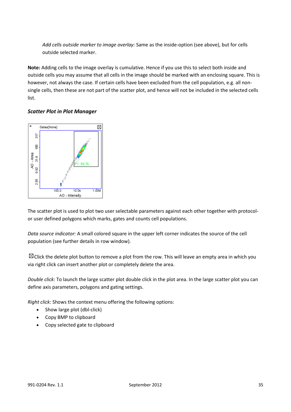 Scatter plot in plot manager | ChemoMetec NC-200 User Manual | Page 35 / 47