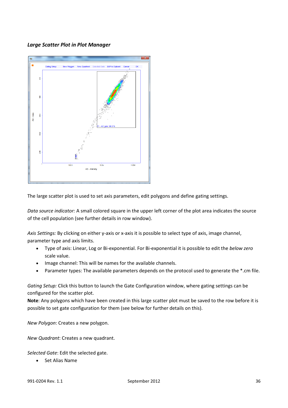 Large scatter plot in plot manager | ChemoMetec NC-200 User Manual | Page 36 / 47