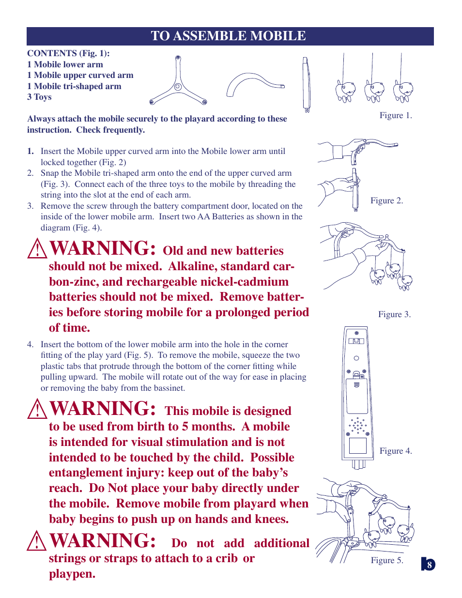 Warning | Baby Trend 8181bt User Manual | Page 8 / 9