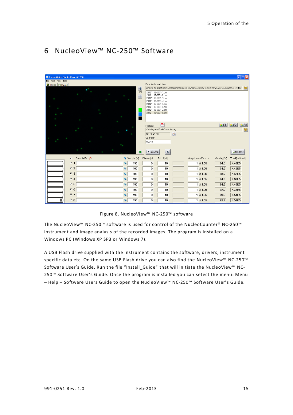 Nucleoview™ nc-250™ software, 6 nucleoview™ nc-250™ software | ChemoMetec NC-250 User Manual | Page 31 / 46