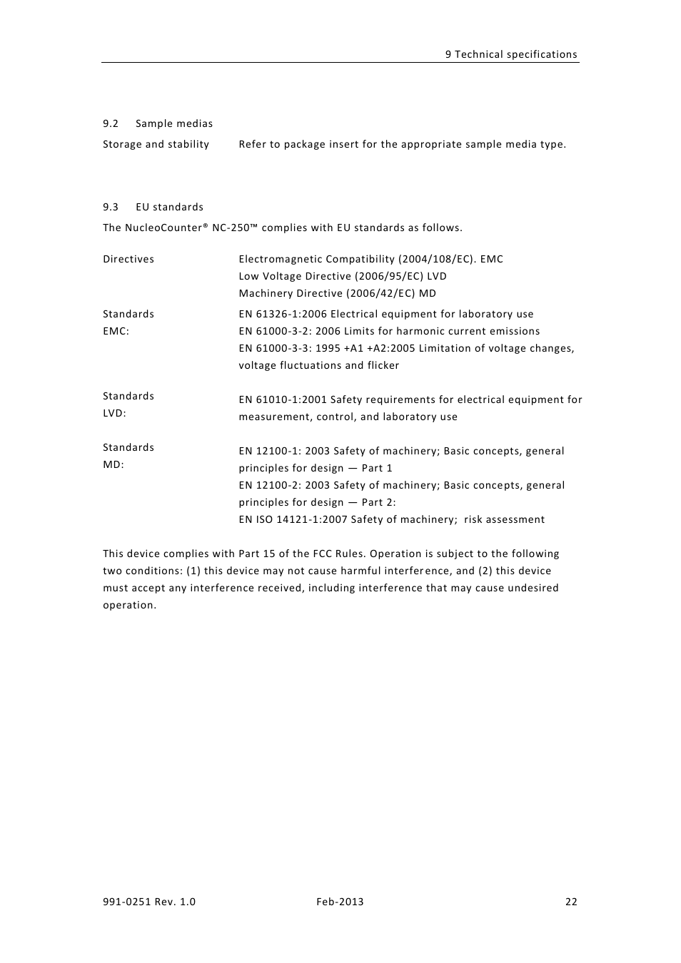 Ample medias, Standards | ChemoMetec NC-250 User Manual | Page 38 / 46