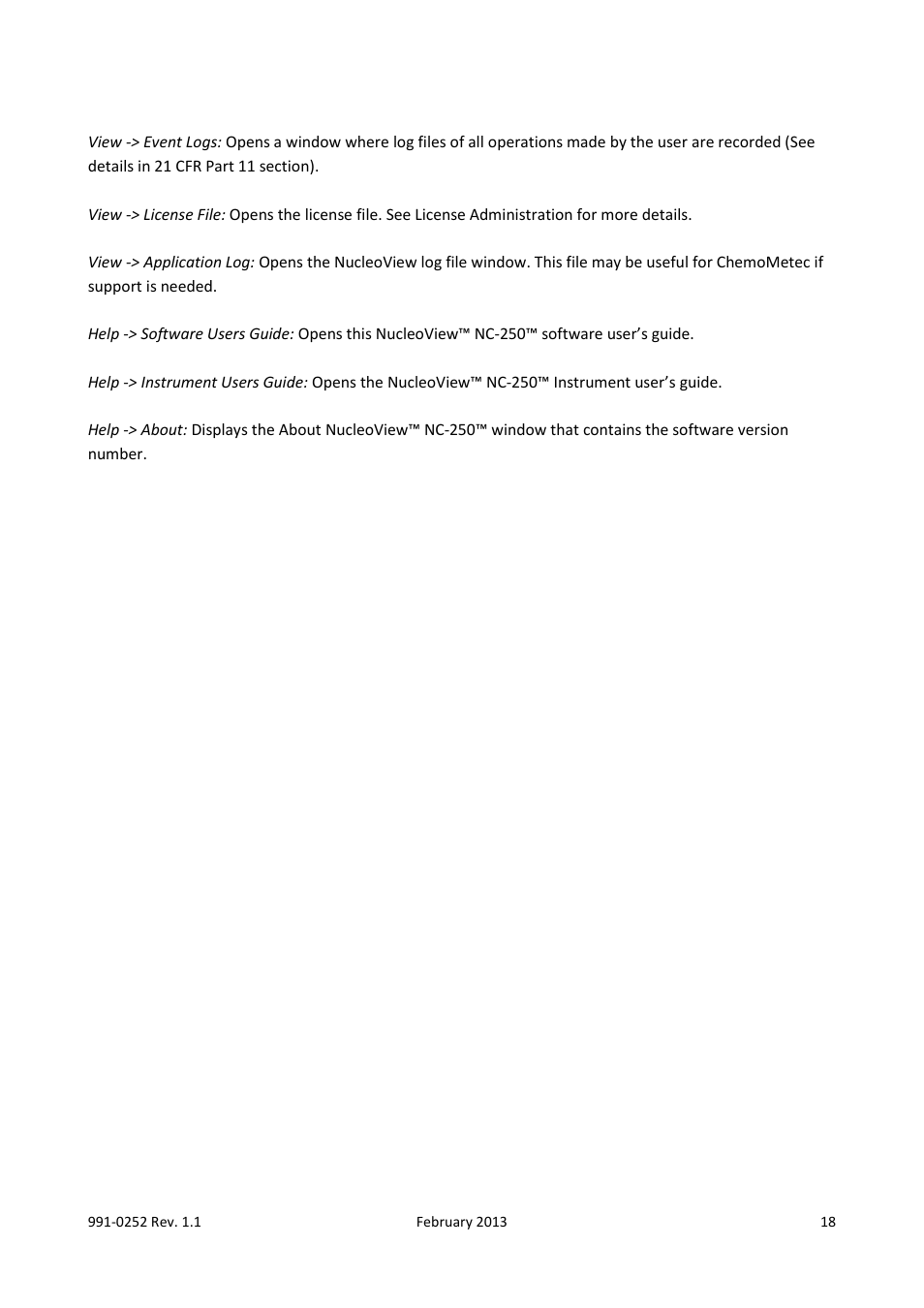 ChemoMetec NC-250 User Manual | Page 18 / 48