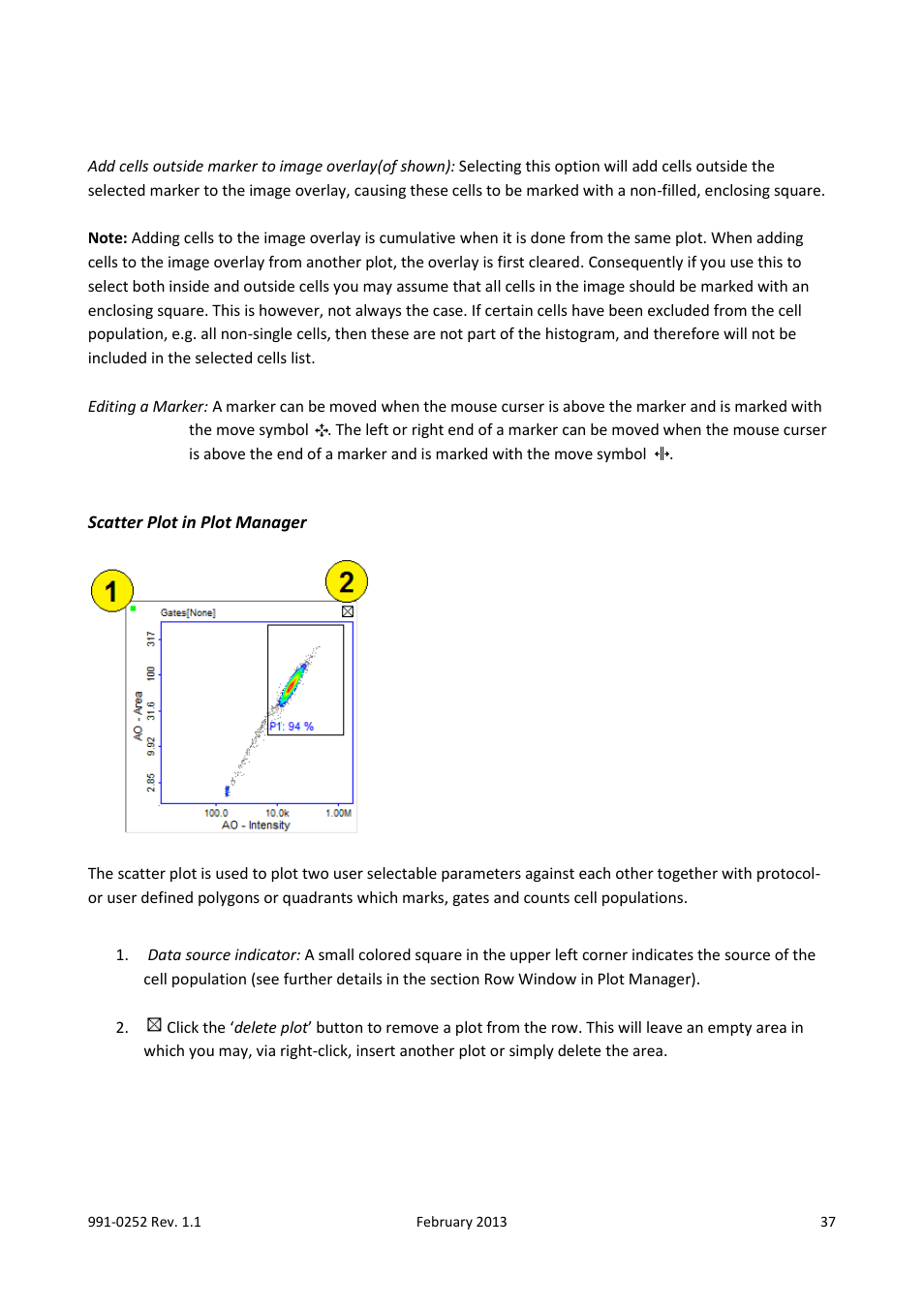 Scatter plot in plot manager | ChemoMetec NC-250 User Manual | Page 37 / 48