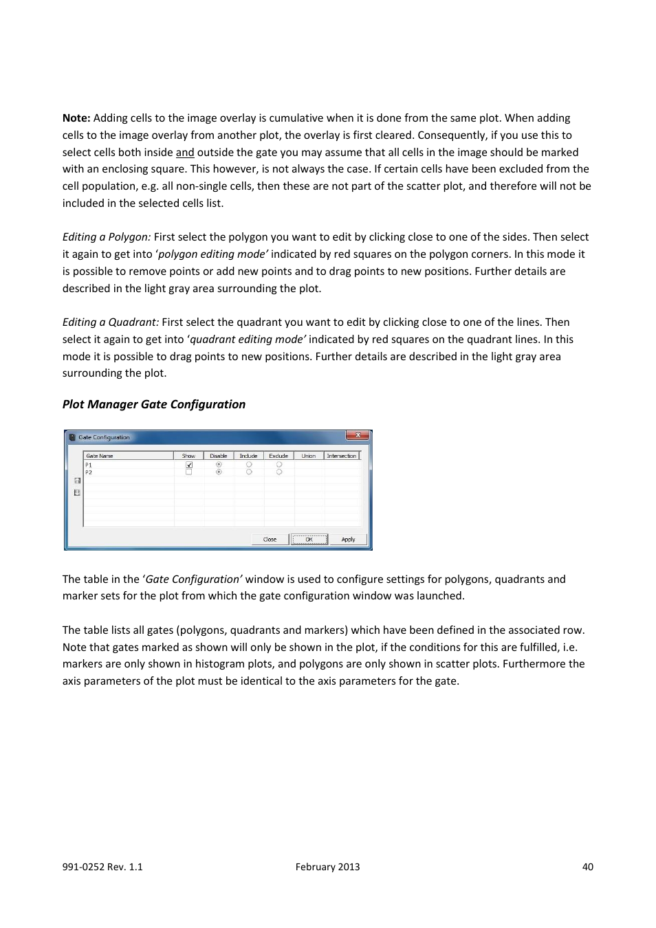 Plot manager gate configuration | ChemoMetec NC-250 User Manual | Page 40 / 48