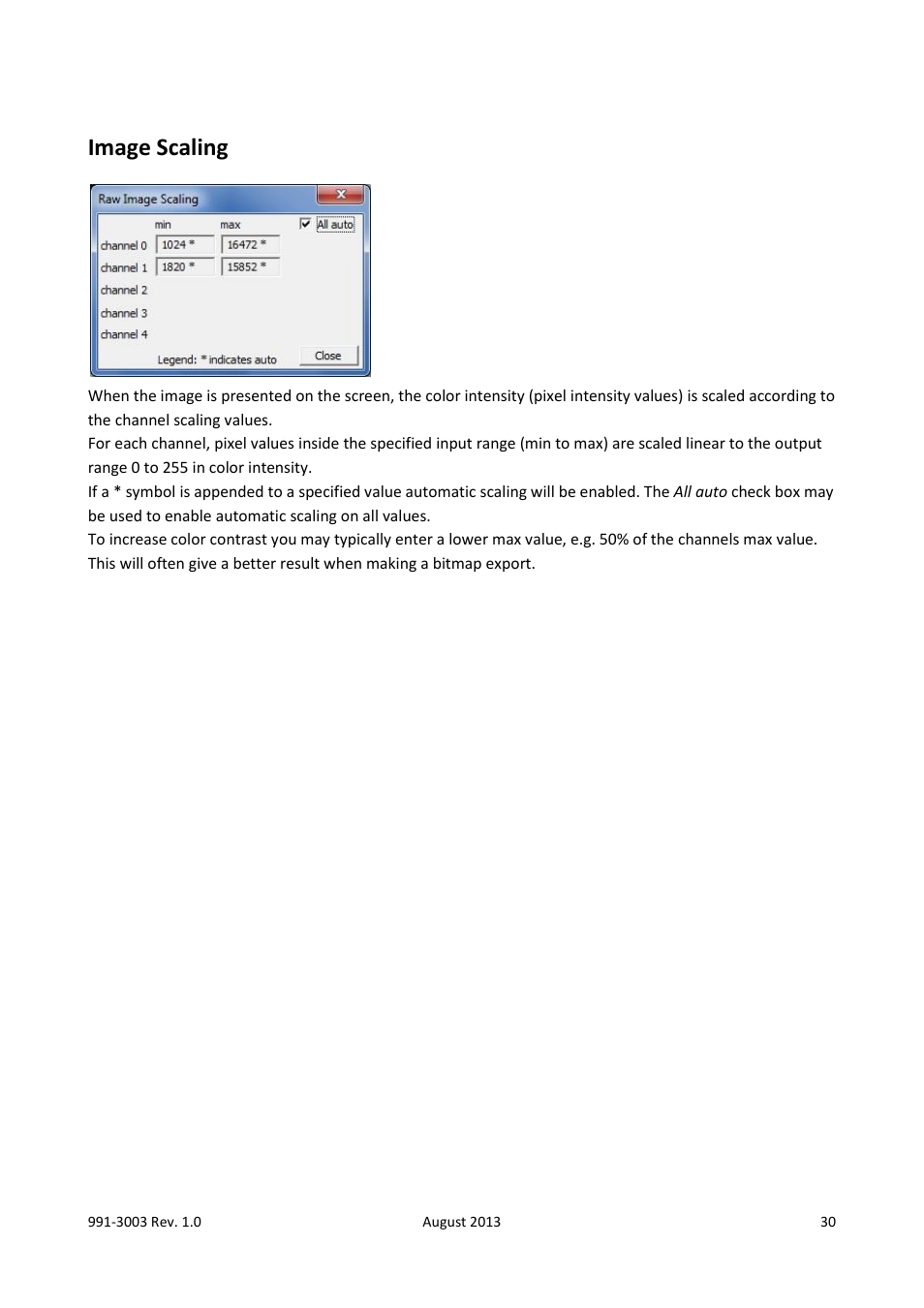 Image scaling | ChemoMetec NC-3000 User Manual | Page 30 / 57