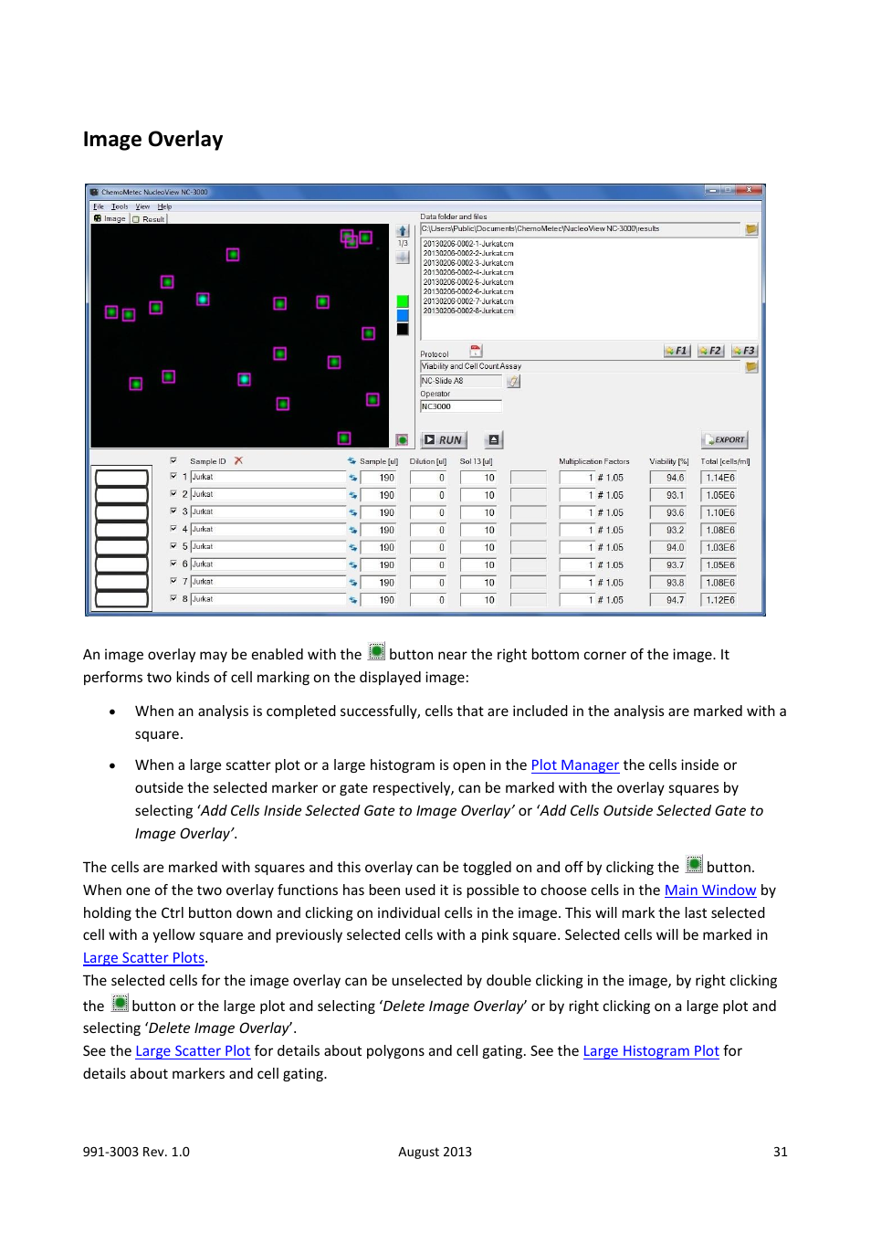 Image overlay | ChemoMetec NC-3000 User Manual | Page 31 / 57