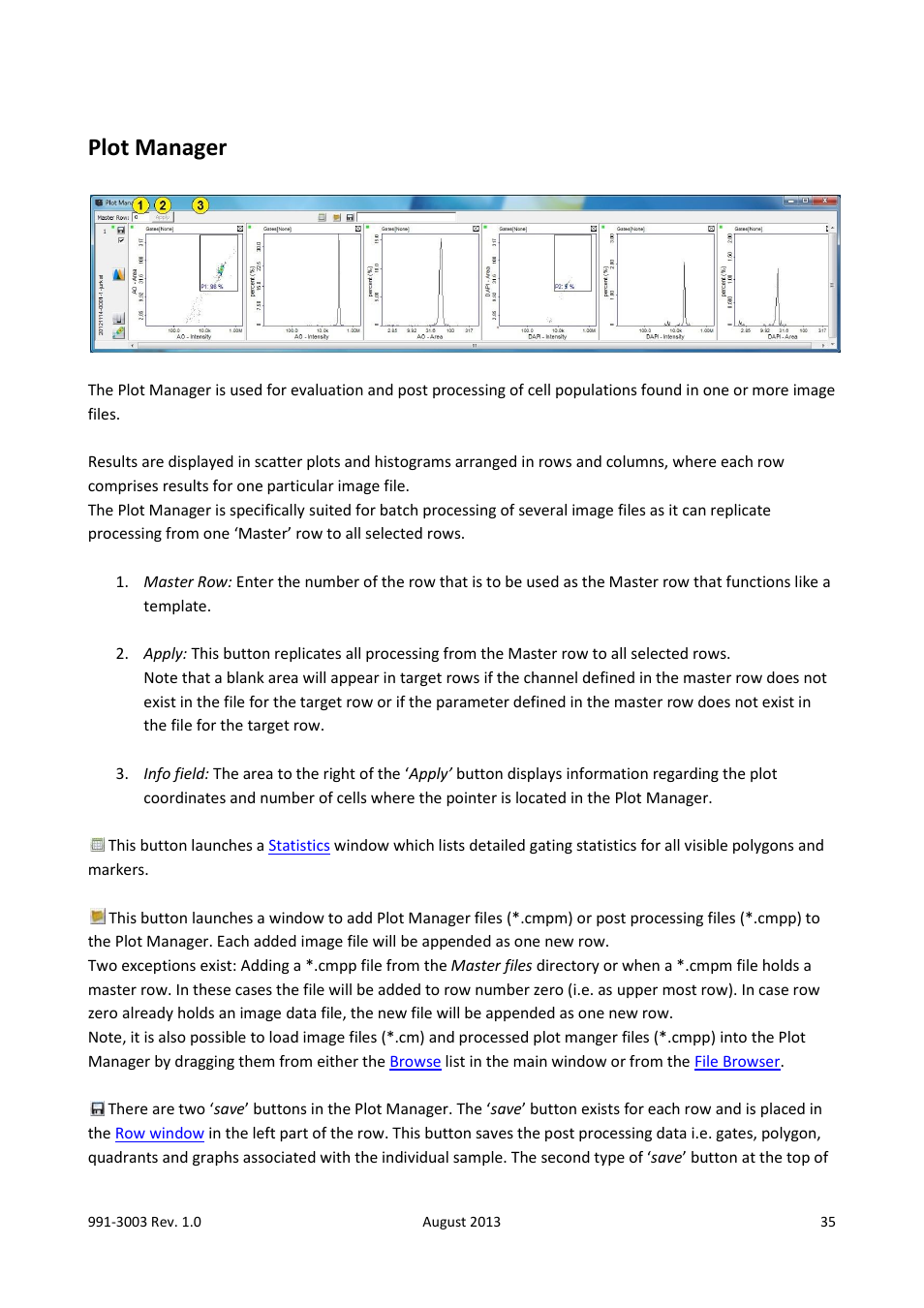 Plot manager, Plot, Manager | ChemoMetec NC-3000 User Manual | Page 35 / 57