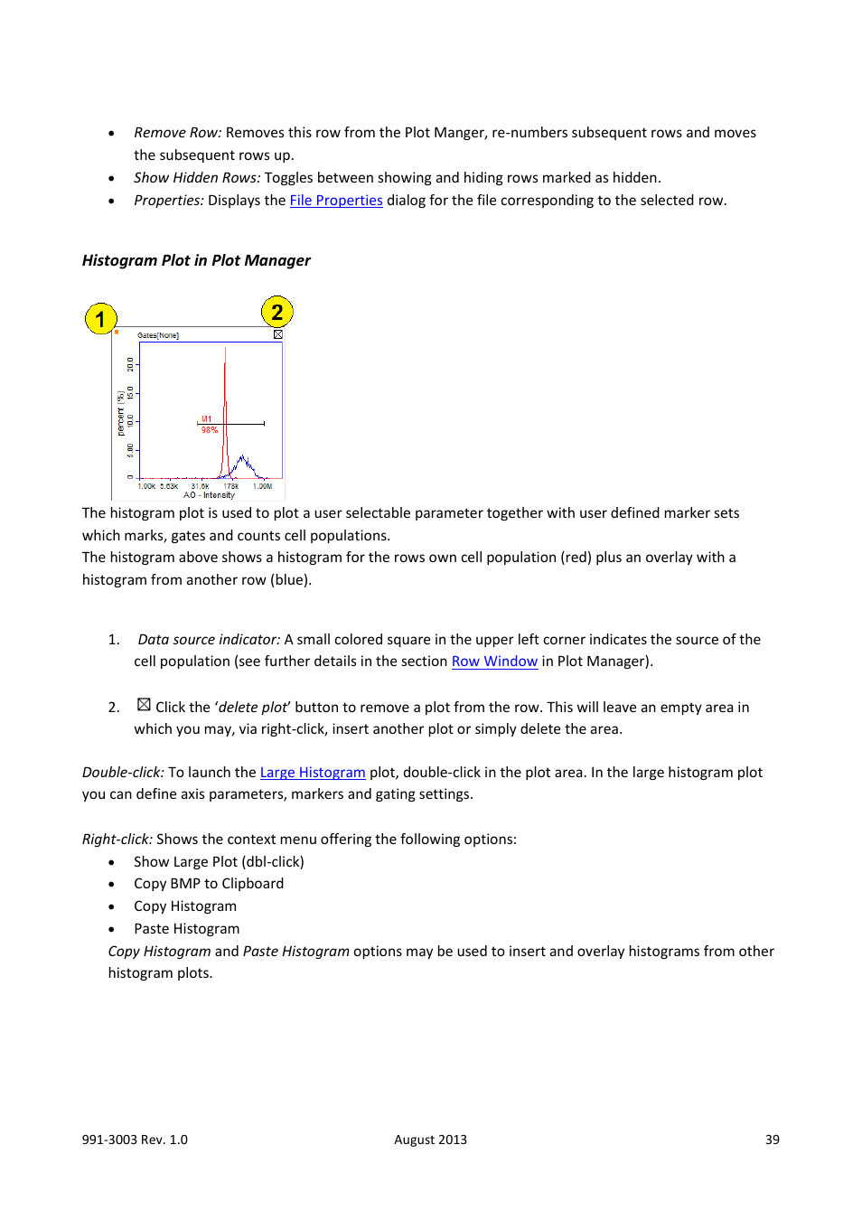 Histogram plot in plot manager, Histogram plot | ChemoMetec NC-3000 User Manual | Page 39 / 57