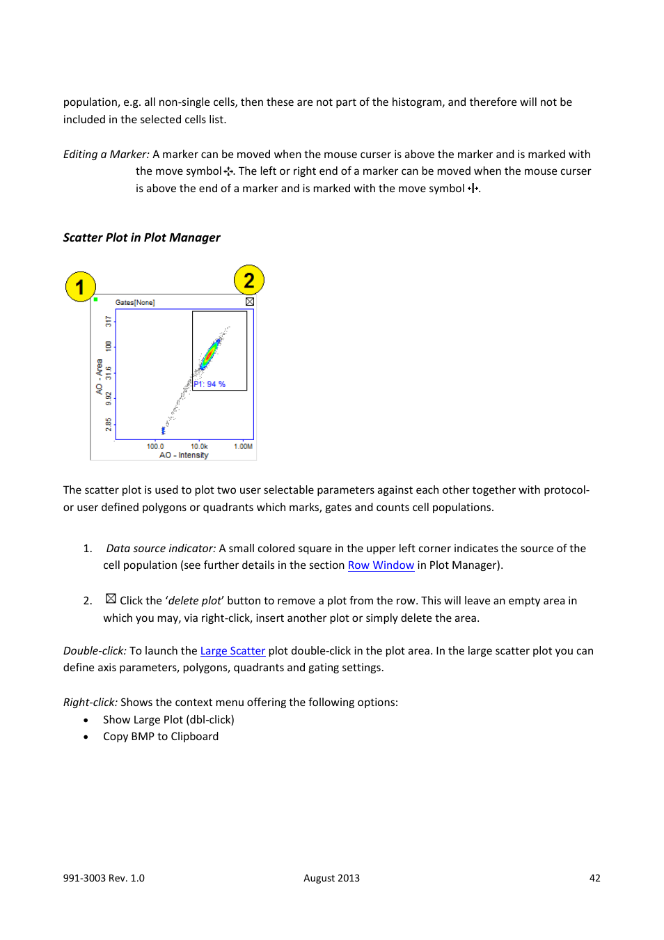 Scatter plot in plot manager, Scatter plot | ChemoMetec NC-3000 User Manual | Page 42 / 57